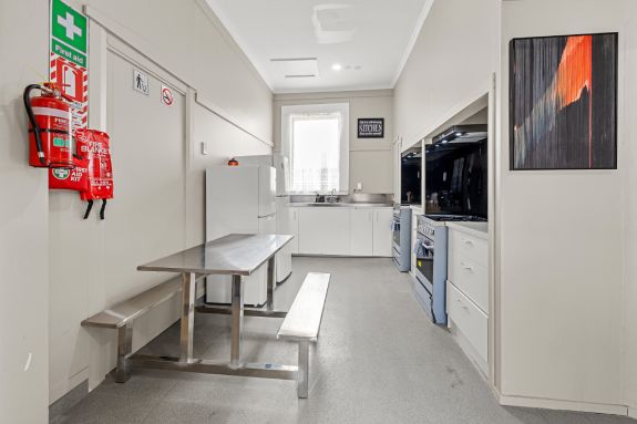 Shared kitchen and dining area